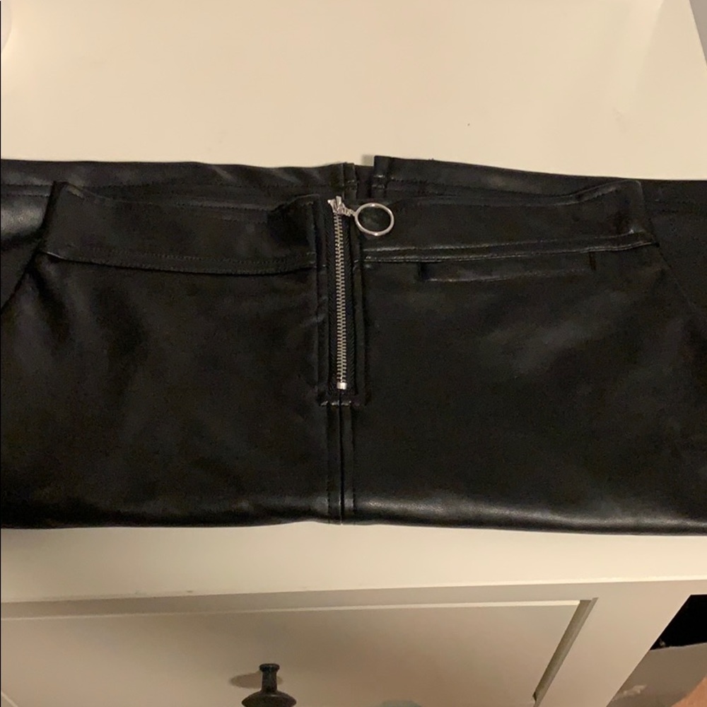 Faux leather skirt